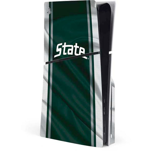 Michigan State University Jersey Grey PS5 Slim Disk Console Skin