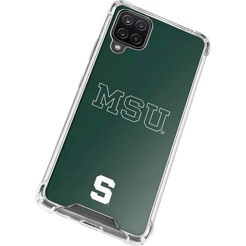 Michigan State University MSU Letters Galaxy A12 Clear Case
