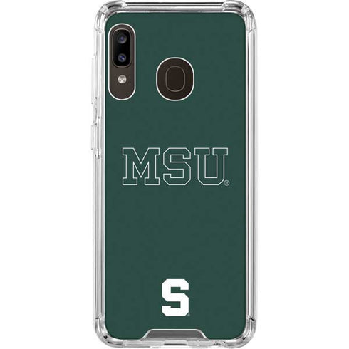 Michigan State University MSU Letters Galaxy A30 Clear Case