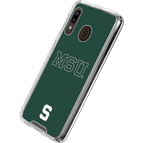 Michigan State University MSU Letters Galaxy A30 Clear Case