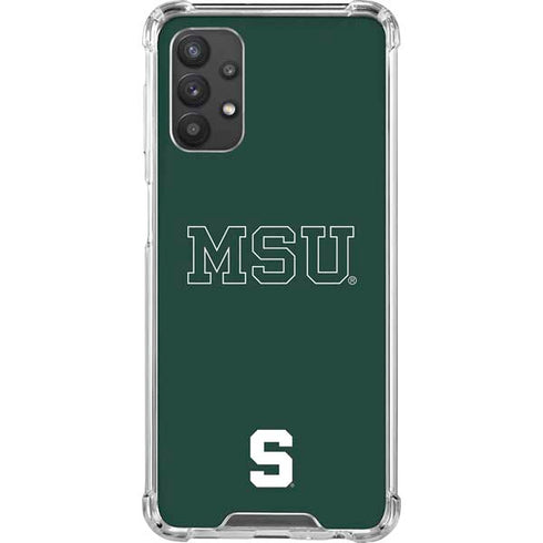 Michigan State University MSU Letters Galaxy A32 5G Clear Case