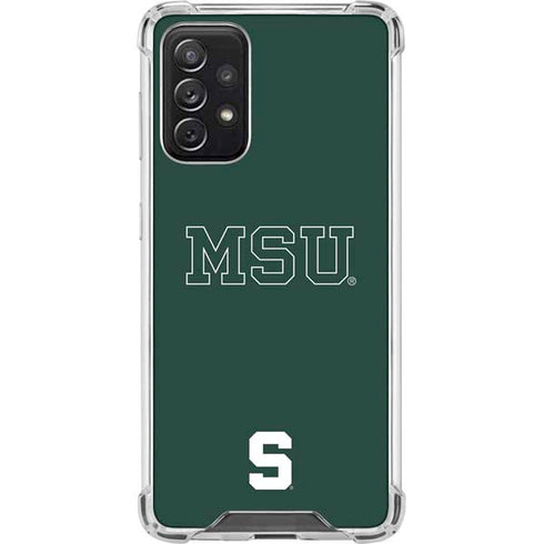 Michigan State University MSU Letters Galaxy A72 5G Clear Case