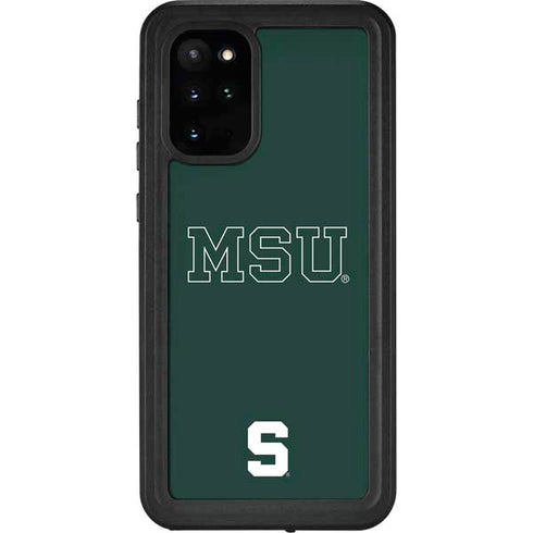 Michigan State University MSU Letters Galaxy S20 Plus Waterproof Case