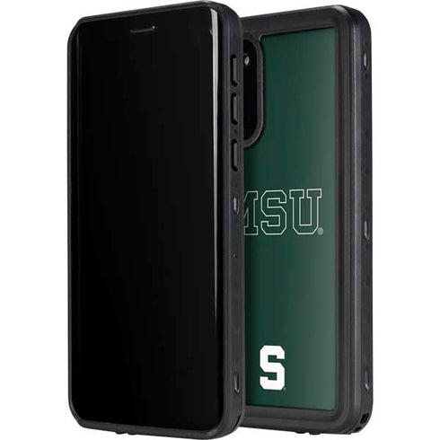 Michigan State University MSU Letters Galaxy S20 Plus Waterproof Case