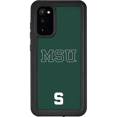 Michigan State University MSU Letters Galaxy S20 Waterproof Case