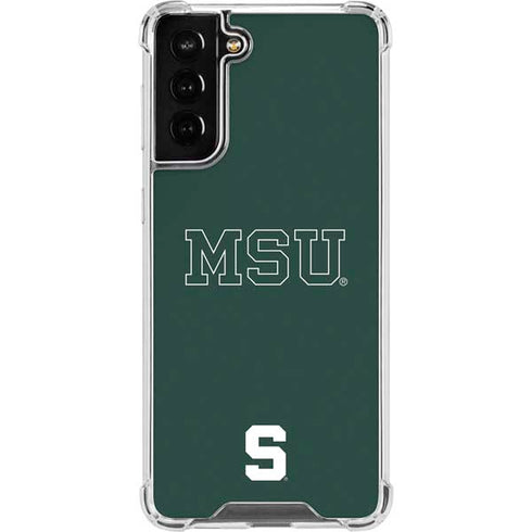 Michigan State University MSU Letters Galaxy S21 FE Clear Case