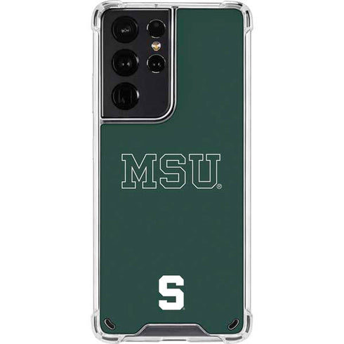 Michigan State University MSU Letters Galaxy S21 Ultra 5G Clear Case