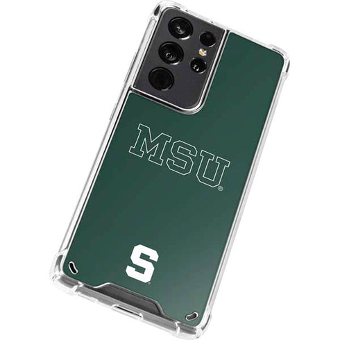 Michigan State University MSU Letters Galaxy S21 Ultra 5G Clear Case