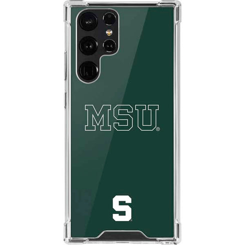 Michigan State University MSU Letters Galaxy S22 Ultra Clear Case