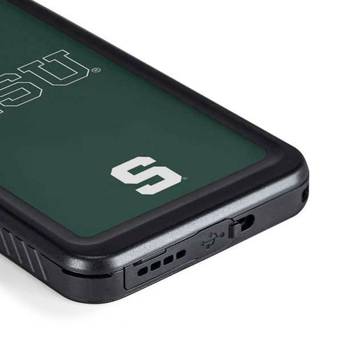 Michigan State University MSU Letters Galaxy S23 Plus Waterproof Case