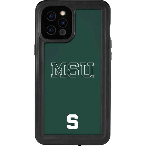 Michigan State University MSU Letters iPhone 12 Pro Max Waterproof Case