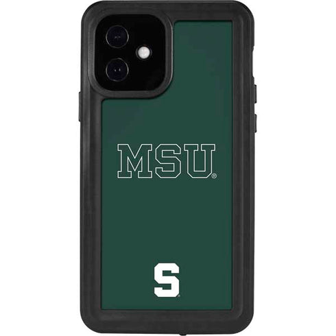 Michigan State University MSU Letters iPhone 12 Waterproof Case