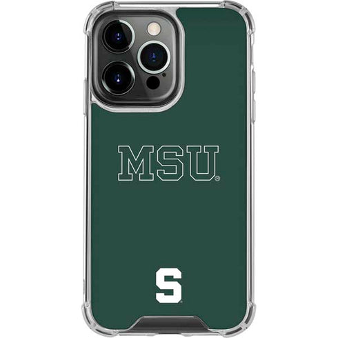 Michigan State University MSU Letters iPhone 13 Pro Clear Case