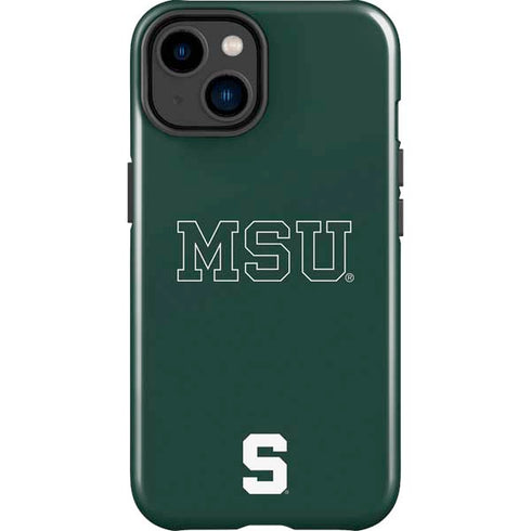 Michigan State University MSU Letters iPhone 15 Plus Impact Case