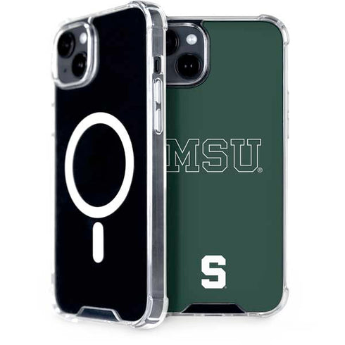 Michigan State University MSU Letters iPhone 15 Plus MagSafe Case