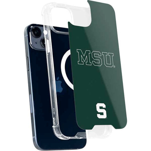 Michigan State University MSU Letters iPhone 15 Plus MagSafe Case