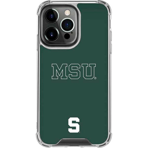Michigan State University MSU Letters iPhone 15 Pro Clear Case
