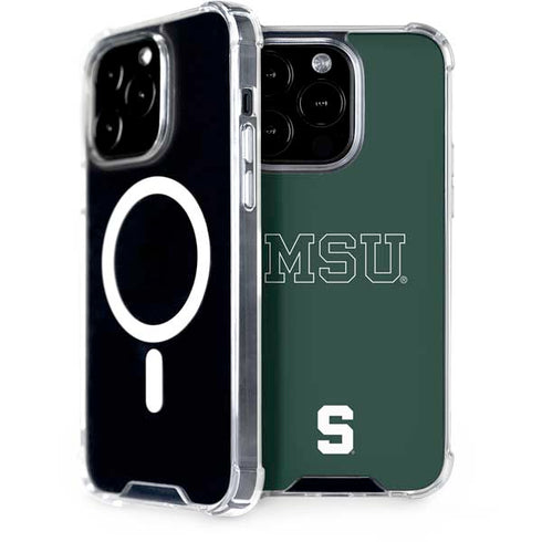 Michigan State University MSU Letters iPhone 14 Pro MagSafe Case
