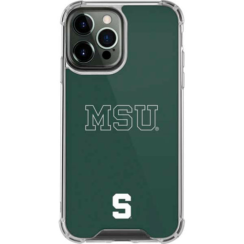 Michigan State University MSU Letters iPhone 14 Pro Max Clear Case