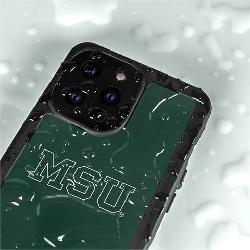 Michigan State University MSU Letters iPhone 14 Pro Max Waterproof Case