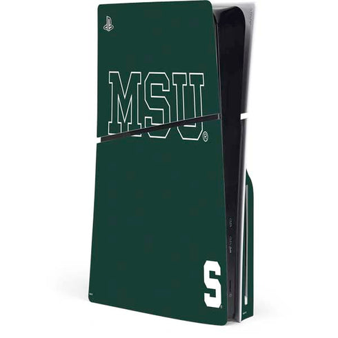 Michigan State University MSU Letters PS5 Slim Disk Console Skin