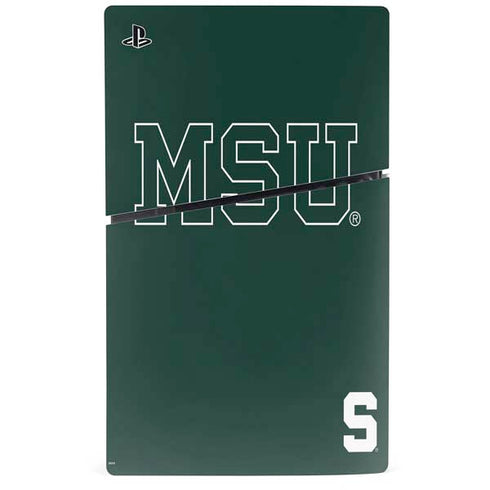 Michigan State University MSU Letters PS5 Slim Digital Edition Console Skin