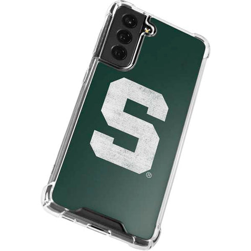 Michigan State University Spartans Away Grey S Galaxy S21 FE Clear Case