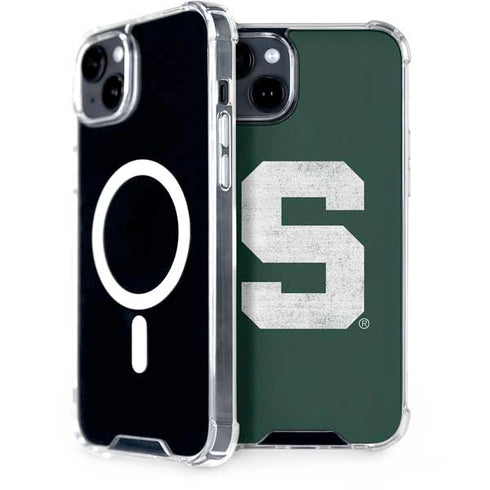 Michigan State University Spartans Away Grey S iPhone 15 Plus MagSafe Case