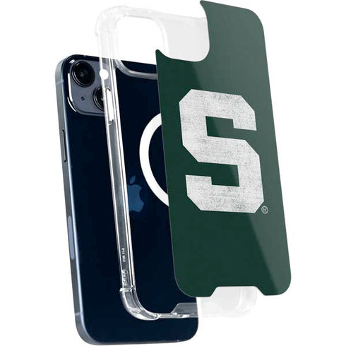 Michigan State University Spartans Away Grey S iPhone 15 Plus MagSafe Case