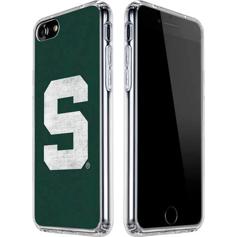 Michigan State University Spartans Away Grey S iPhone SE (2nd & 3rd Gen) Clear Case