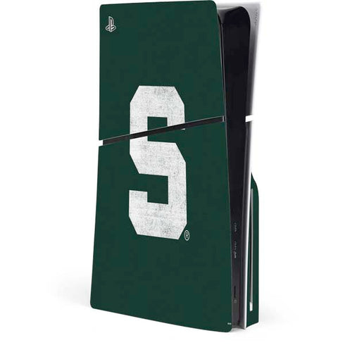 Michigan State University Spartans Away Grey S PS5 Slim Disk Console Skin