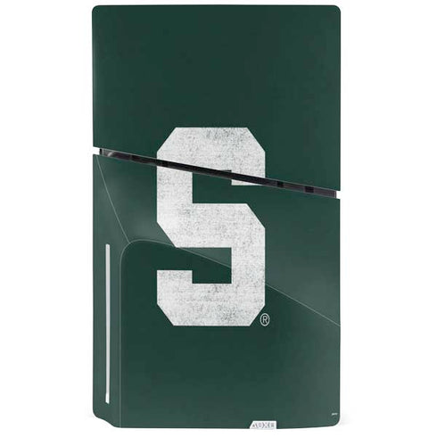 Michigan State University Spartans Away Grey S PS5 Slim Disk Console Skin