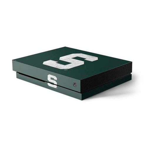 Michigan State University Spartans Away Grey S Xbox One X Console Skin
