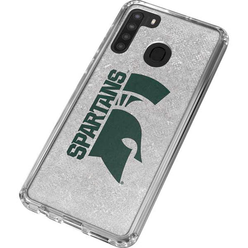 Michigan State University Spartans Half Logo Galaxy A21 Clear Case