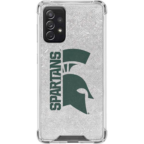 Michigan State University Spartans Half Logo Galaxy A72 5G Clear Case