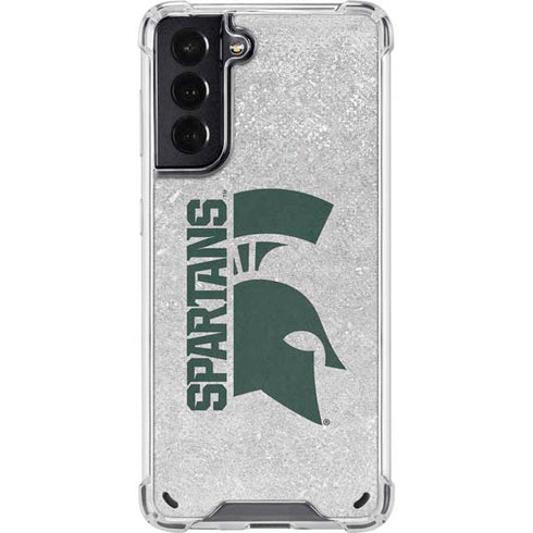 Michigan State University Spartans Half Logo Galaxy S21 5G Clear Case