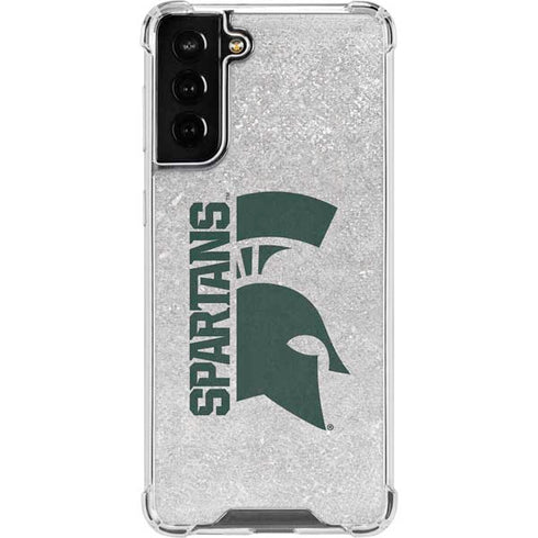 Michigan State University Spartans Half Logo Galaxy S21 FE Clear Case