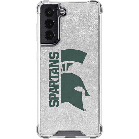Michigan State University Spartans Half Logo Galaxy S22 Clear Case