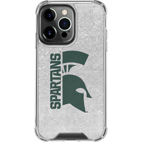 Michigan State University Spartans Half Logo iPhone 14 Pro Clear Case