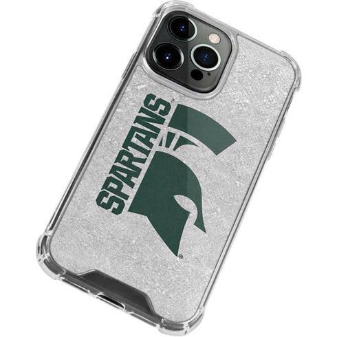 Michigan State University Spartans Half Logo iPhone 14 Pro Clear Case