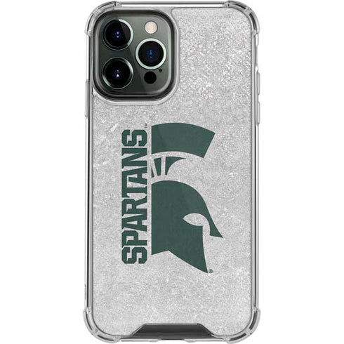 Michigan State University Spartans Half Logo iPhone 14 Pro Max Clear Case