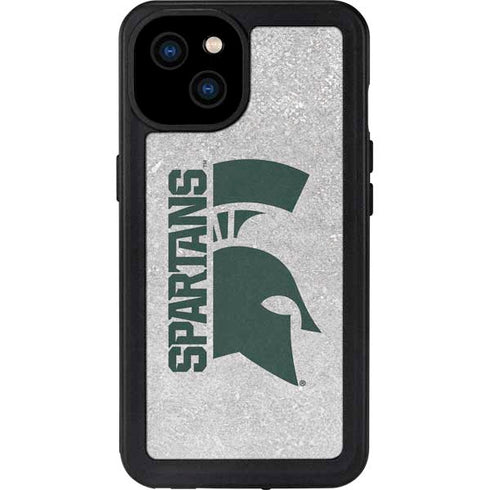 Michigan State University Spartans Half Logo iPhone 15 Plus Waterproof Case