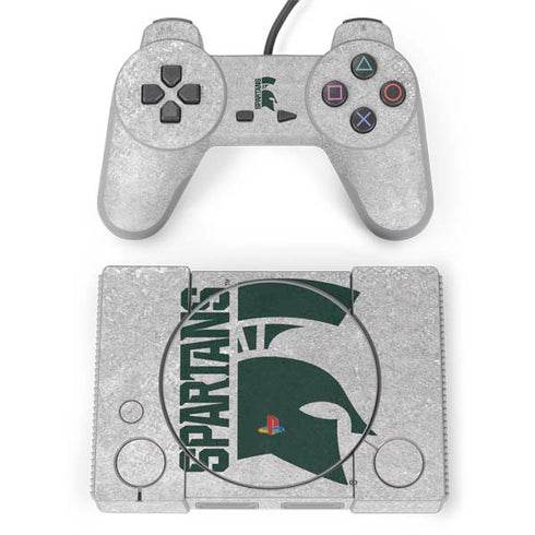 Michigan State University Spartans Half Logo PlayStation Classic Bundle Skin