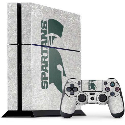 Michigan State University Spartans Half Logo PS4 Console and Controller Bundle Skin