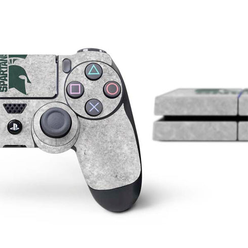 Michigan State University Spartans Half Logo PS4 Console and Controller Bundle Skin