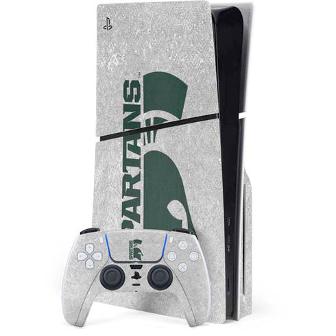 Michigan State University Spartans Half Logo PS5 Slim Disk Bundle Skin