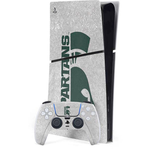 Michigan State University Spartans Half Logo PS5 Slim Digital Edition Bundle Skin