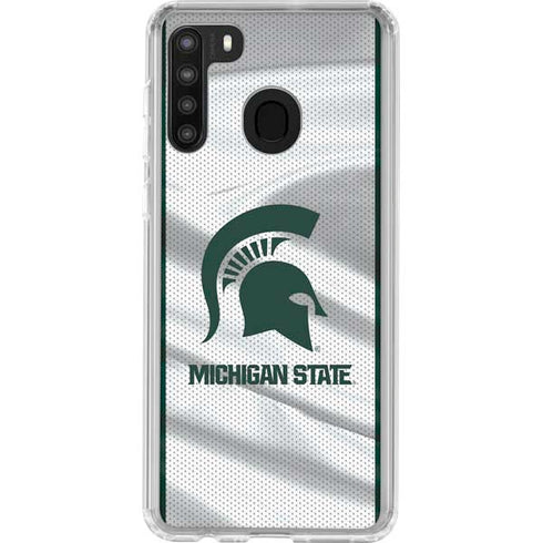 Michigan State University Spartans Jersey Galaxy A21 Clear Case