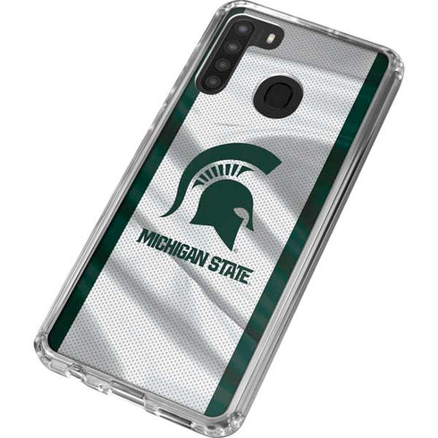 Michigan State University Spartans Jersey Galaxy A21 Clear Case