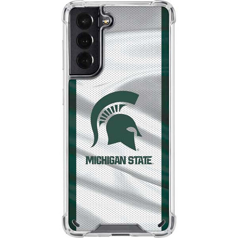 Michigan State University Spartans Jersey Galaxy S21 5G Clear Case